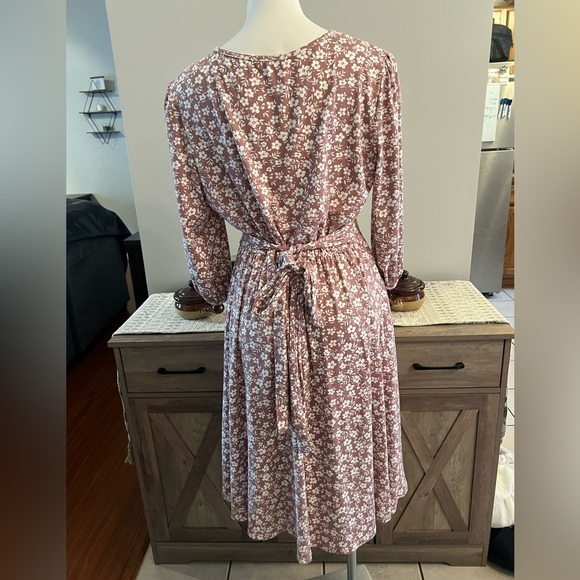 Chicsoul.com mauve floral midi dress - Picture 4 of 4